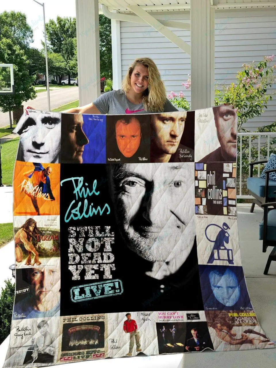 Phil Collins Style 3 Quilt Blanket and Home Decor