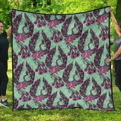 Phoenix Floral Cl12100520Mdq Quilt Blanket and Home Decor