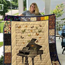 Piano Butterfly Quilt Blanket Dhc1501376Vt and Home Decor