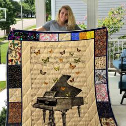 Piano Butterfly Quilt Blanket Dhc1501378Vt and Home Decor