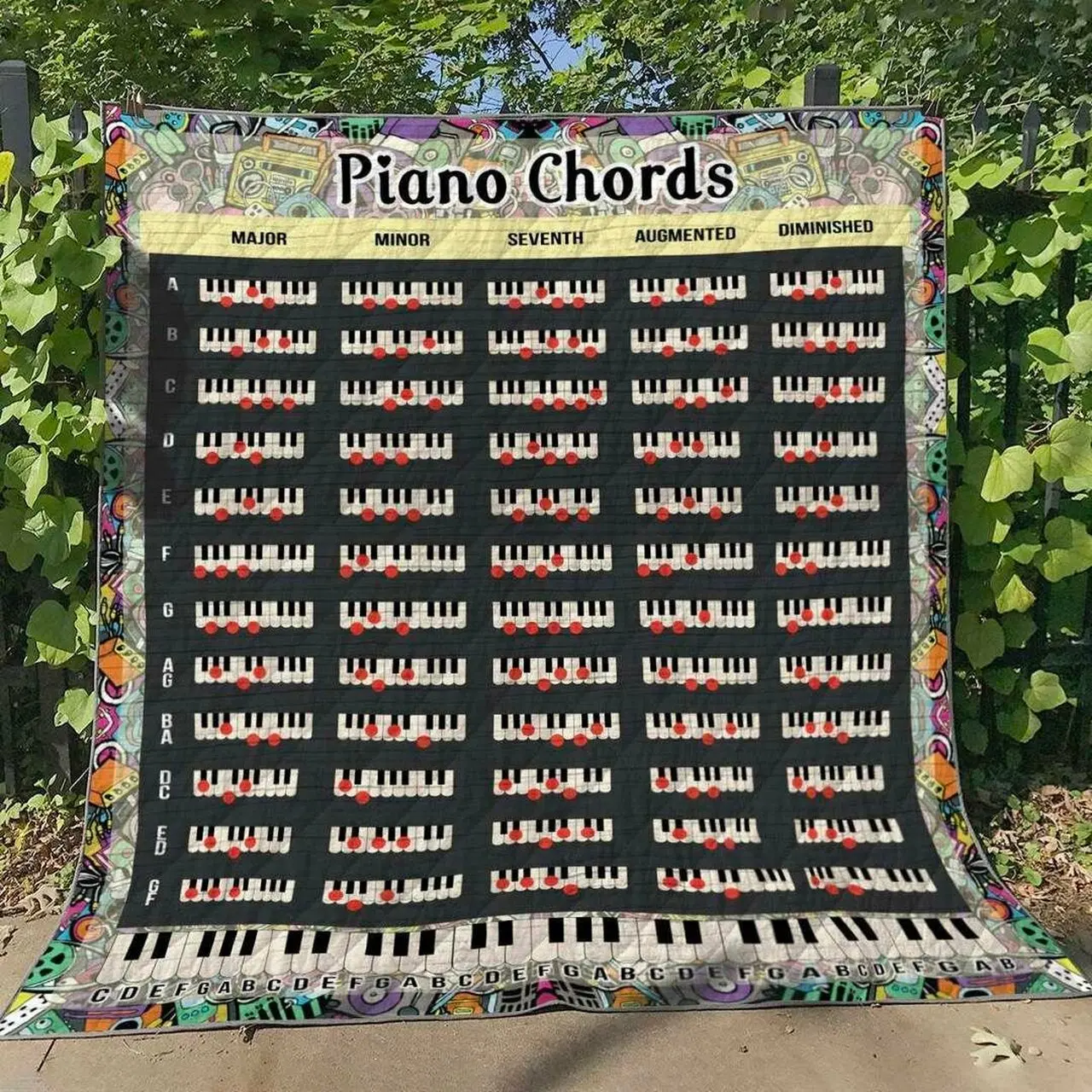 Piano Chord Nt050622 Quilt Blanket and Home Decor