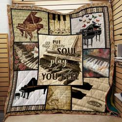 Piano Cl22100424Mdq Quilt Blanket and Home Decor