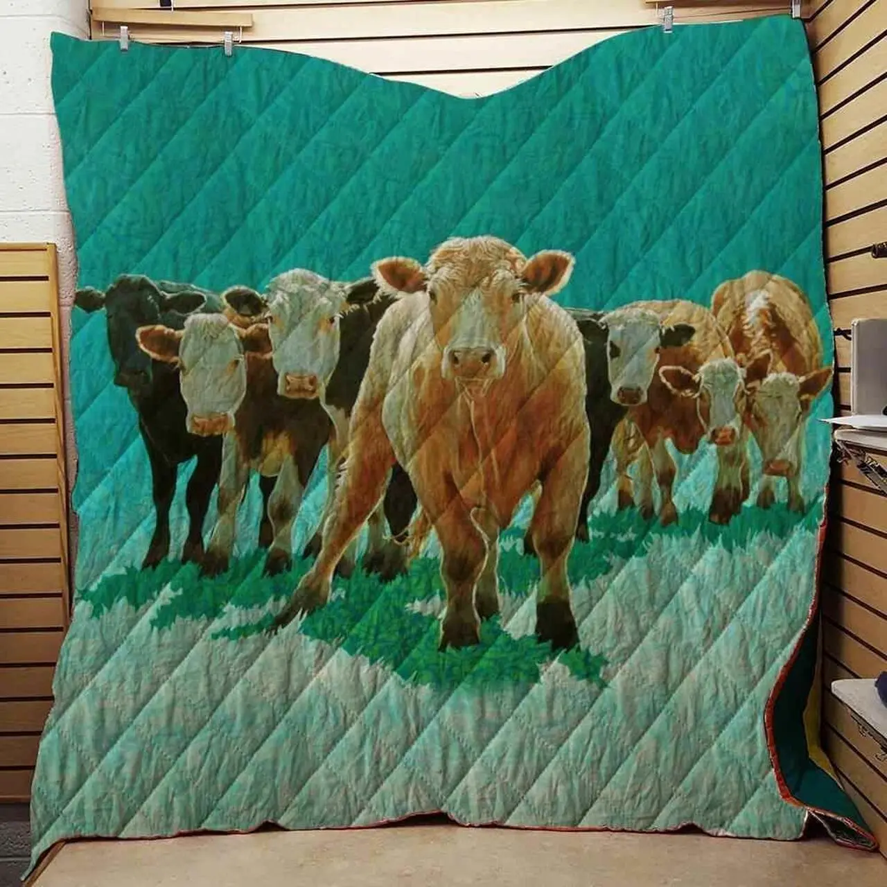 Picture Farmer Cow Loves Blanket Th1707 Quilt and Home Decor