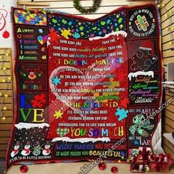 Piece Of My Heart Has Autism Quilt Tdhde and Home Decor