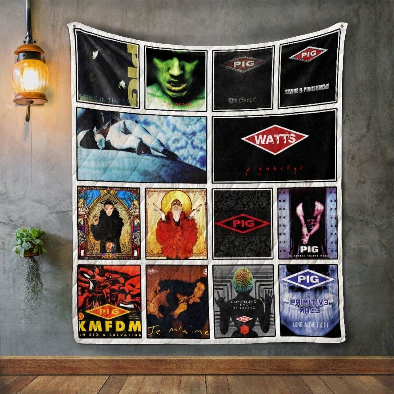 Pig Album Covers Quilt Blanket and Home Decor