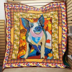 Pig Art Quilt Blanket Great Customized Blanket Gifts For Birthday Christmas Thanksgiving and Home Decor