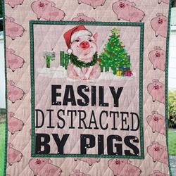 Pig Cl14100392Mdq Quilt Blanket and Home Decor
