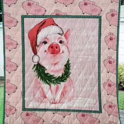 Pig Cl14100394Mdq Quilt Blanket and Home Decor