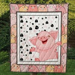 Pig Cl14100402Mdq Quilt Blanket and Home Decor