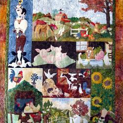 Pig Farm Animals Quilt Tdhal and Home Decor
