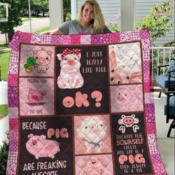 Pig Pigs Are Awesome Quilt Blanket Dhc04011939Dd and Home Decor