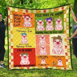 Pig Quilt Blanket Dhc13123931Vt and Home Decor