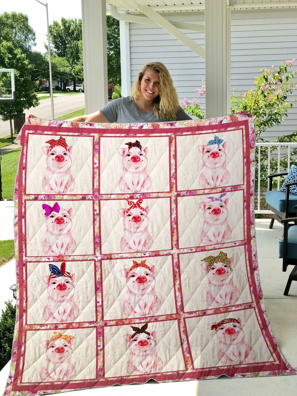 Pig Quilt Blanket Dhc1501478Vt and Home Decor