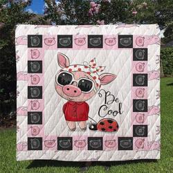 Pig Quilt Blanket Dhc170120753Td and Home Decor