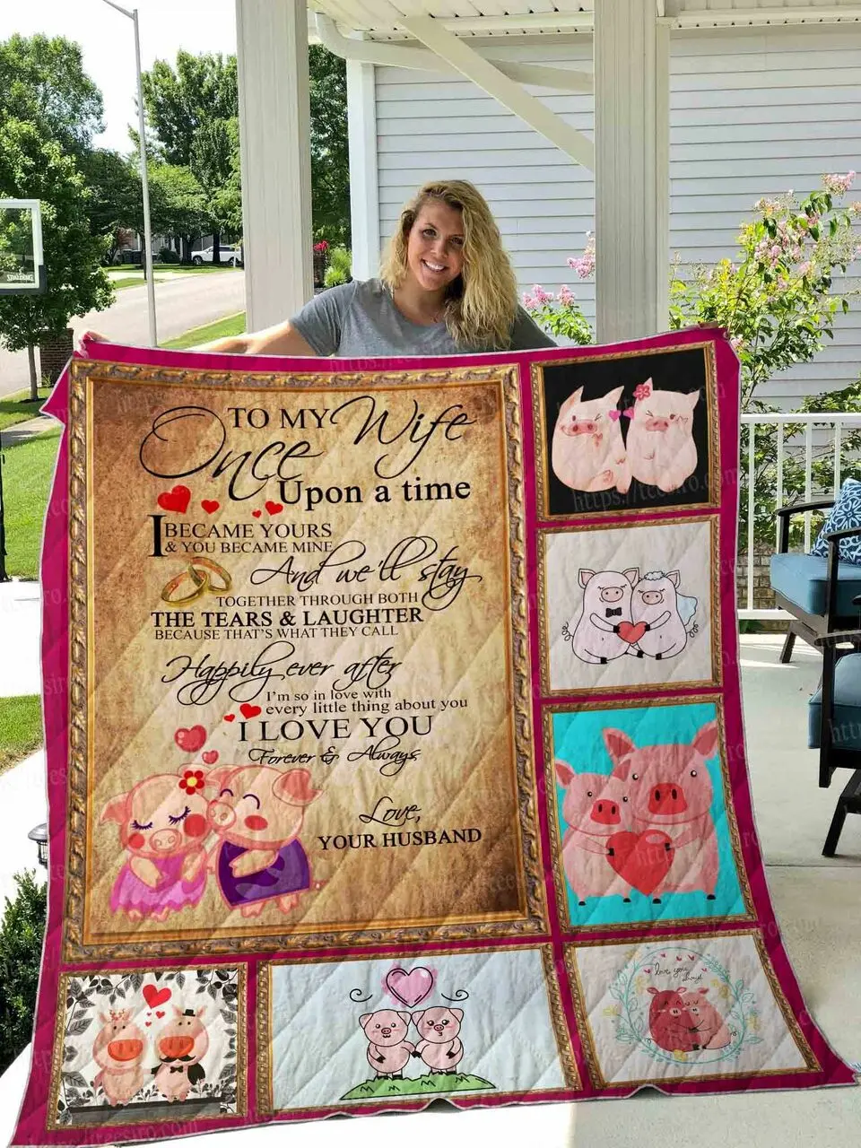 Pig Wife Quilt Blanket Dhc1501438Vt and Home Decor