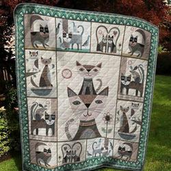 Piggyback Cat Music Quilt Blanket  Quilt and Home Decor