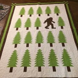 Pine Tree With Big Foot Cla1910385Q Quilt Blanket and Home Decor