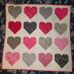 Pink And Grey Heart Quilt Tdhoe and Home Decor