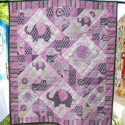 Pink Angel Elephant Quilt Blanket  Quilt and Home Decor