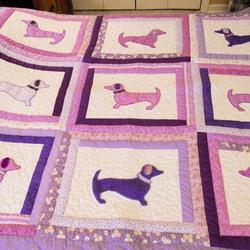 Pink Dachshund Quilt Tdhsy and Home Decor