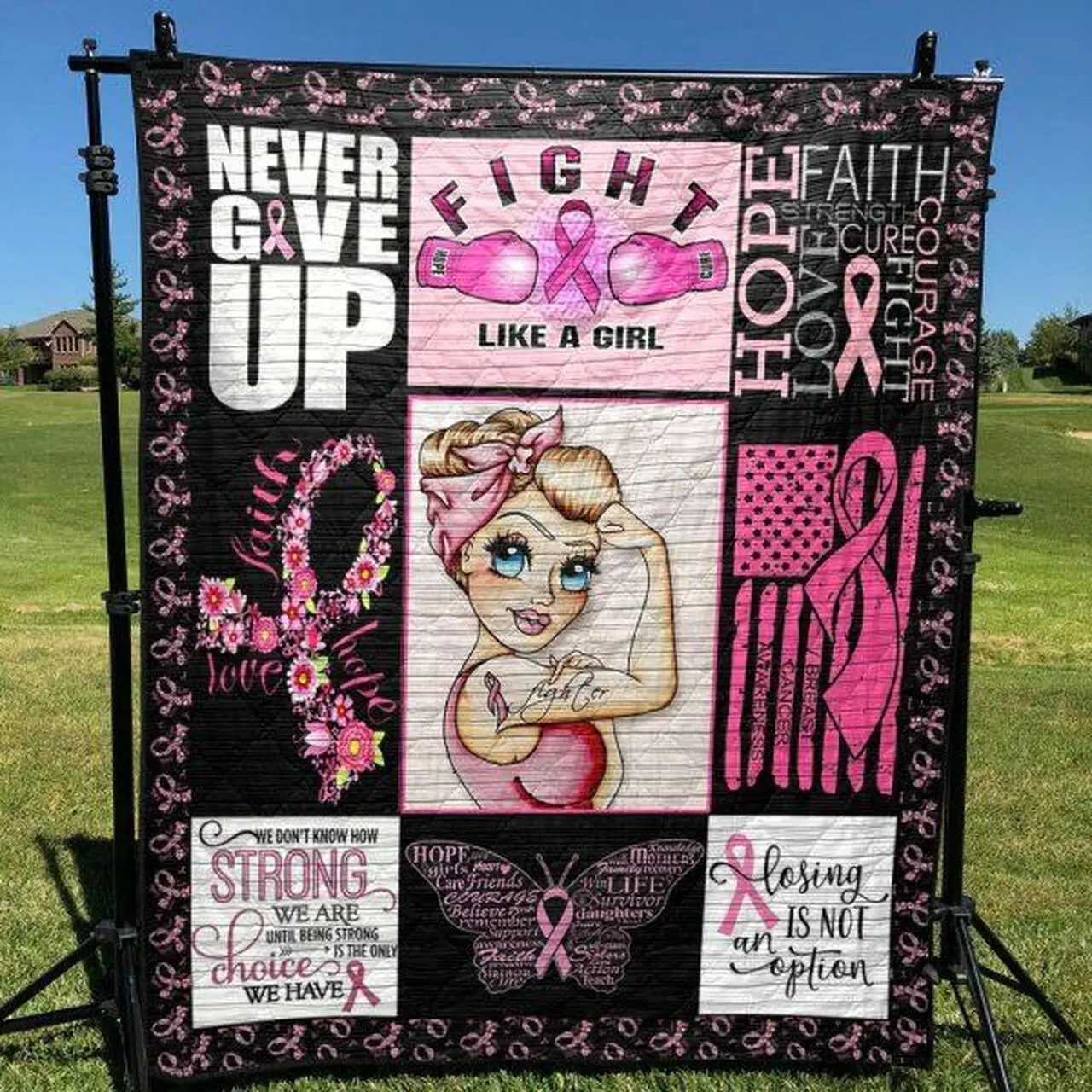 Pink Fighter Quilt Blanket Yln7 Quilt and Home Decor