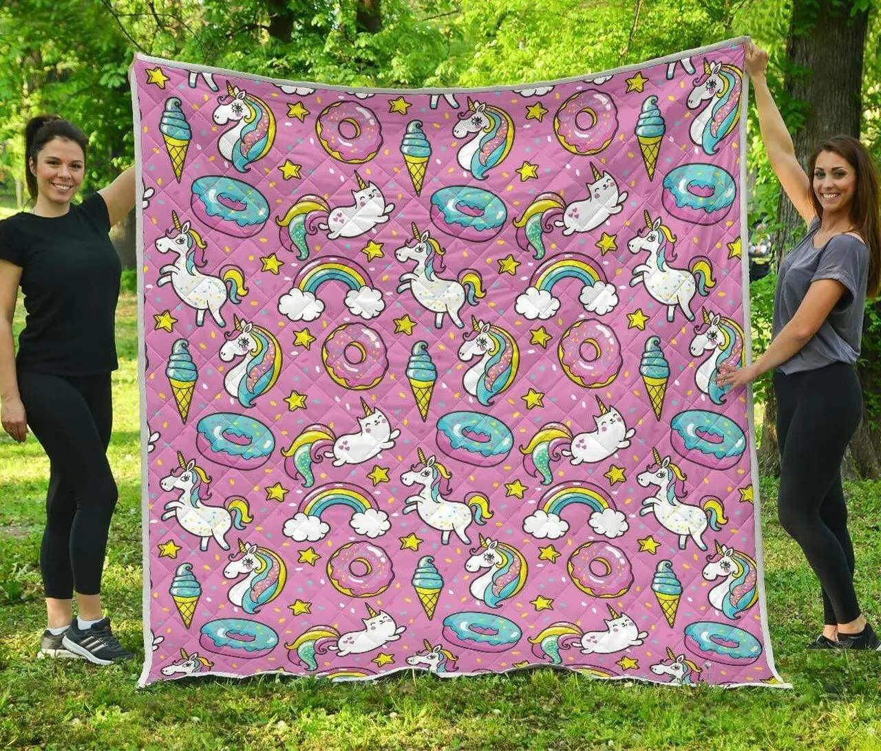 Pink Girly Unicorn Donut Cl17100448Mdq Quilt Blanket and Home Decor