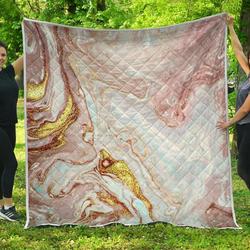 Pink Gold Liquid Marble Cl17100449Mdq Quilt Blanket and Home Decor