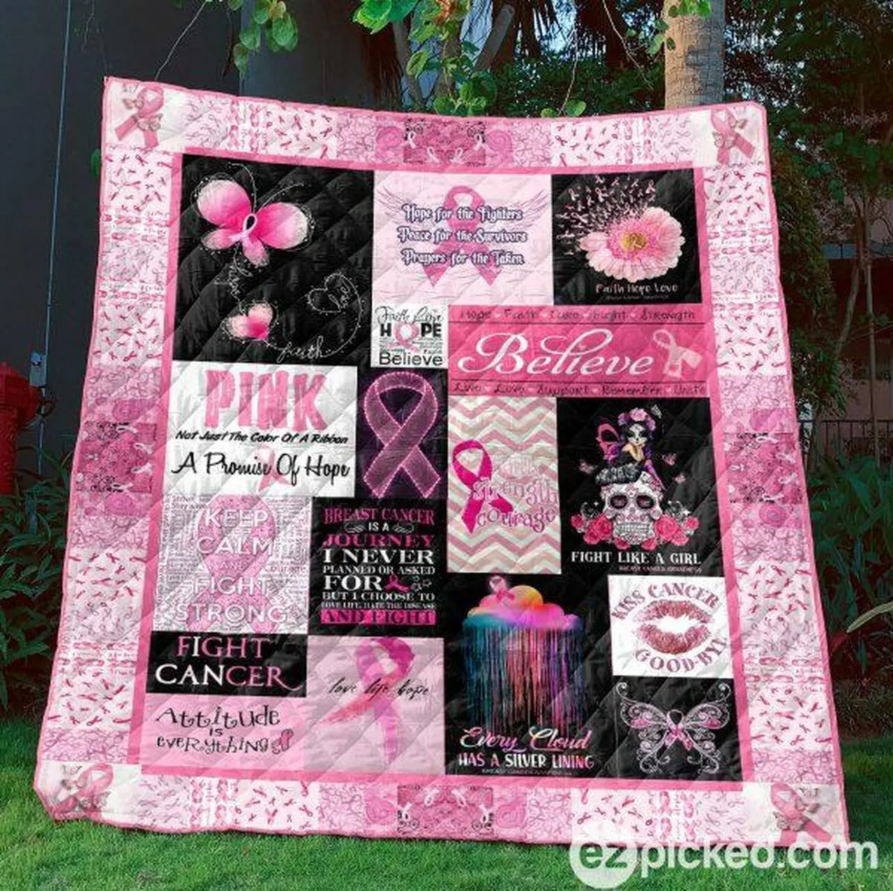Pink Hope Quilt Blanket Ytp0 Quilt and Home Decor