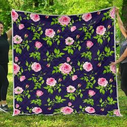 Pink Rose Floral Flower Cl17100461Mdq Quilt Blanket and Home Decor