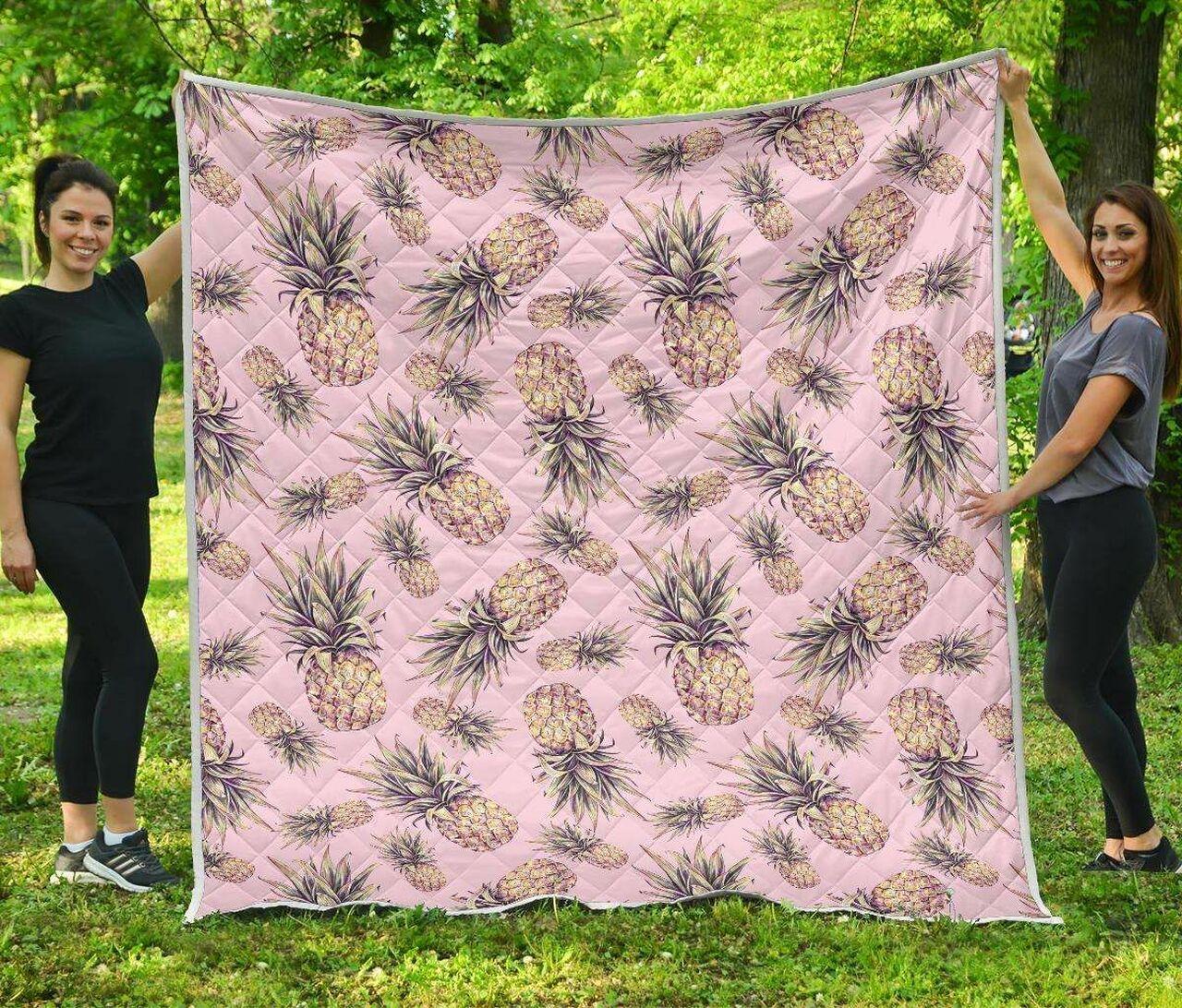 Pink Vintage Pineapple Cl17100468Mdq Quilt Blanket and Home Decor