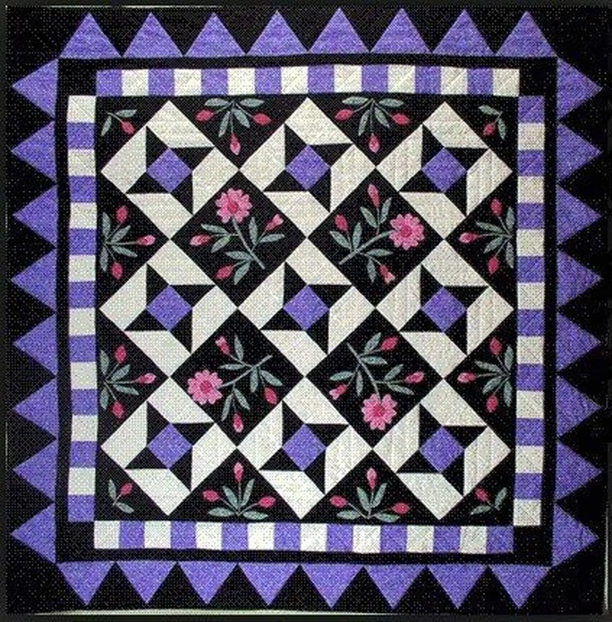 Pinwheels And Posies Cla2210364Q Quilt Blanket and Home Decor