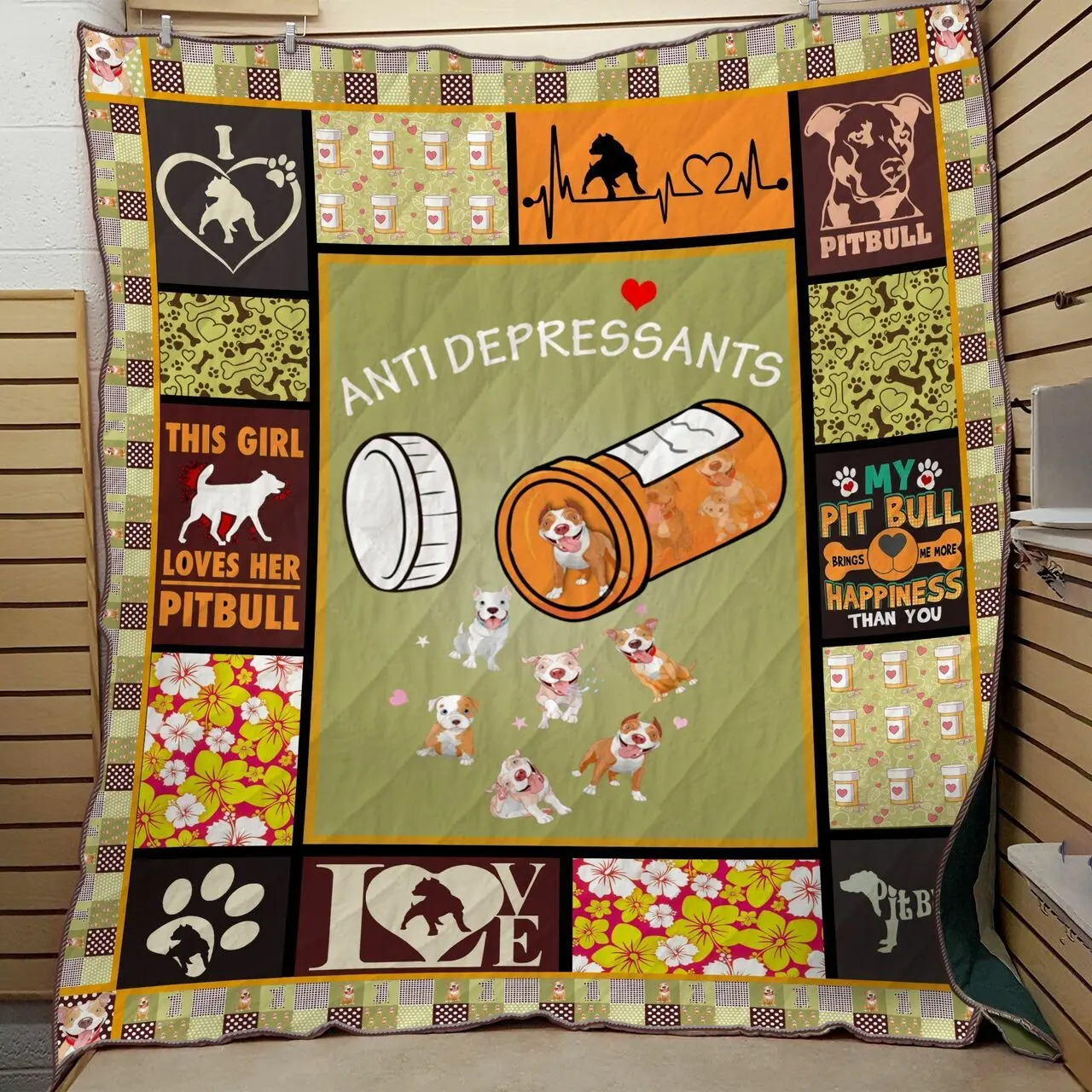 Pit Bull Quilt Tdhbl and Home Decor