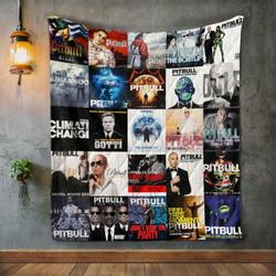 Pitbull Album Covers Quilt Blanket and Home Decor