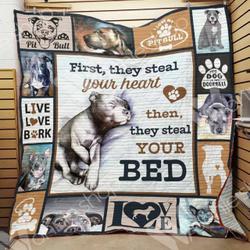 Pitbull Dog Hur Quilt Bevrtb and Home Decor