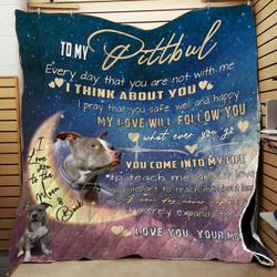 Pitbull Pointer Moon Back Quilt Tdhpn and Home Decor