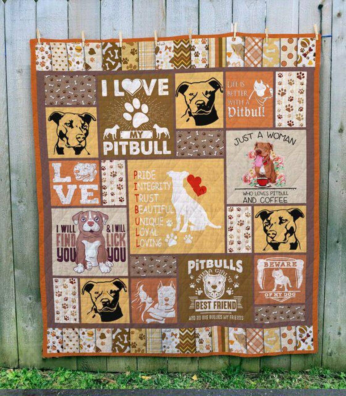 Pitbull Quilt -Bt03Mk_0208 Quilt and Home Decor