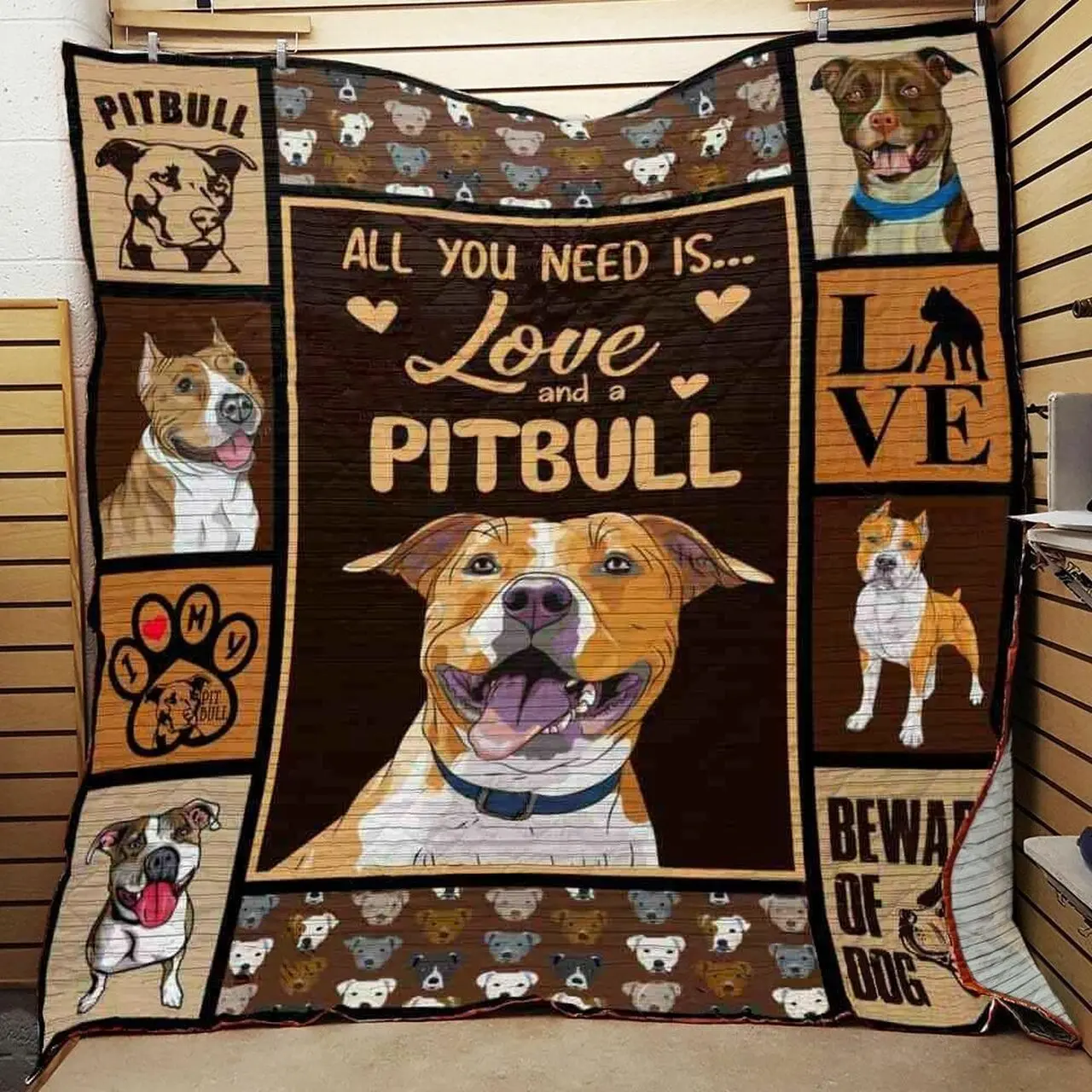 Pitbull Quilt Tdhqn and Home Decor