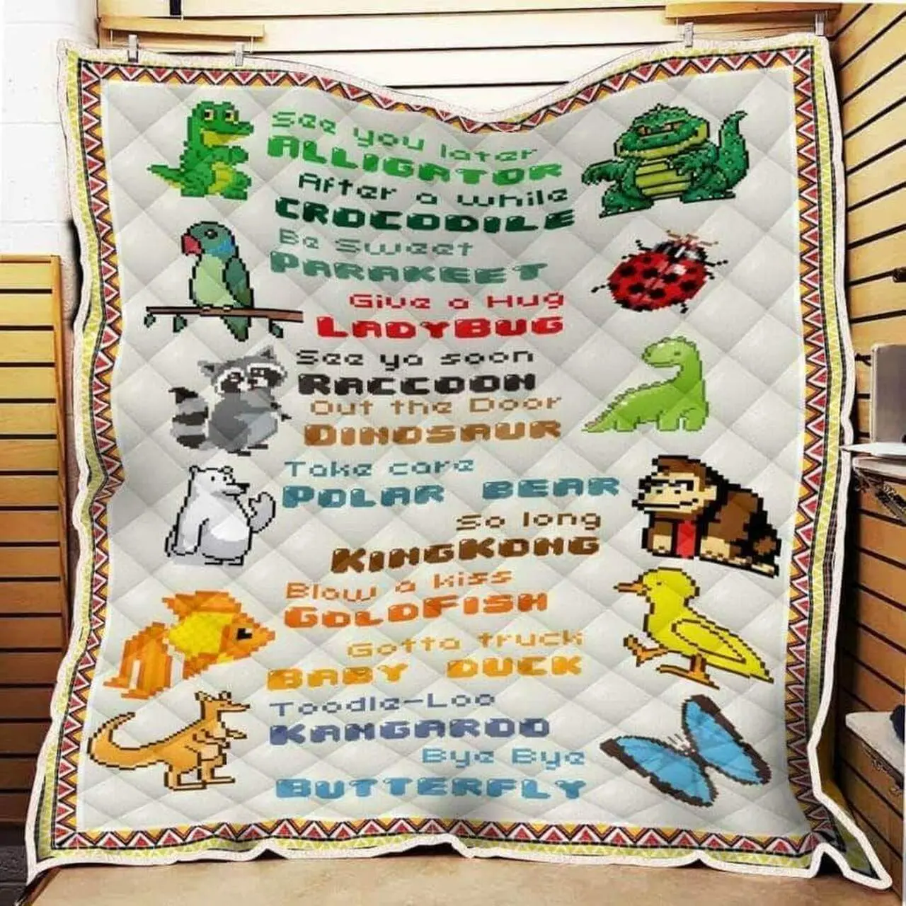 Pixal Animal Quilt Quilt and Home Decor