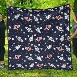 Planet Spaceship Cl12100538Mdq Quilt Blanket and Home Decor