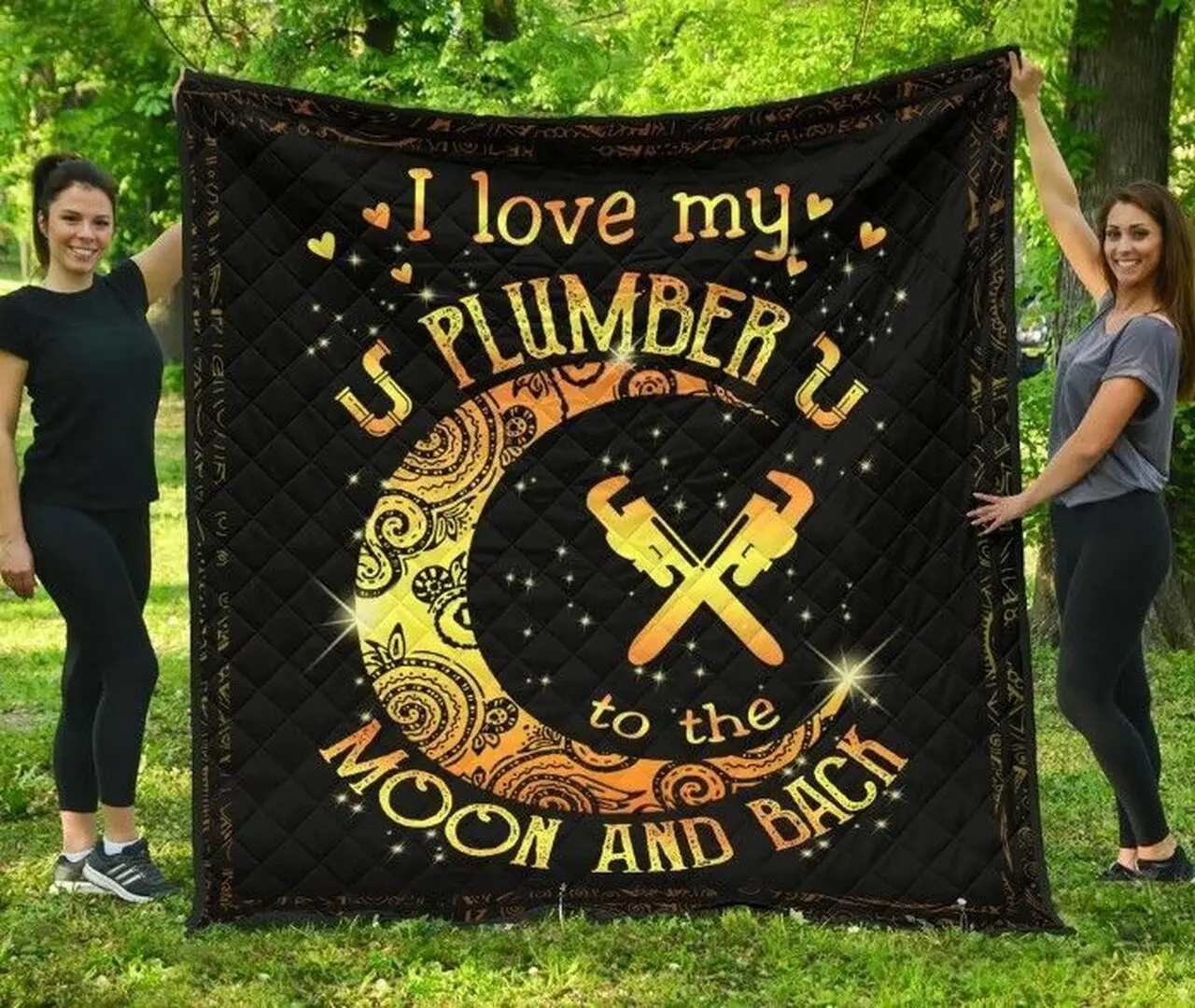 Plumber I Love My To The Moon Quilt Tdhmd and Home Decor