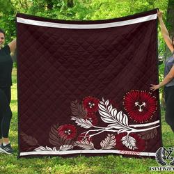 Pohutukawa Red New Zealand Quilt Tdhte and Home Decor