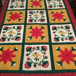 Poinsettia Birds Quilt Tdhhi and Home Decor