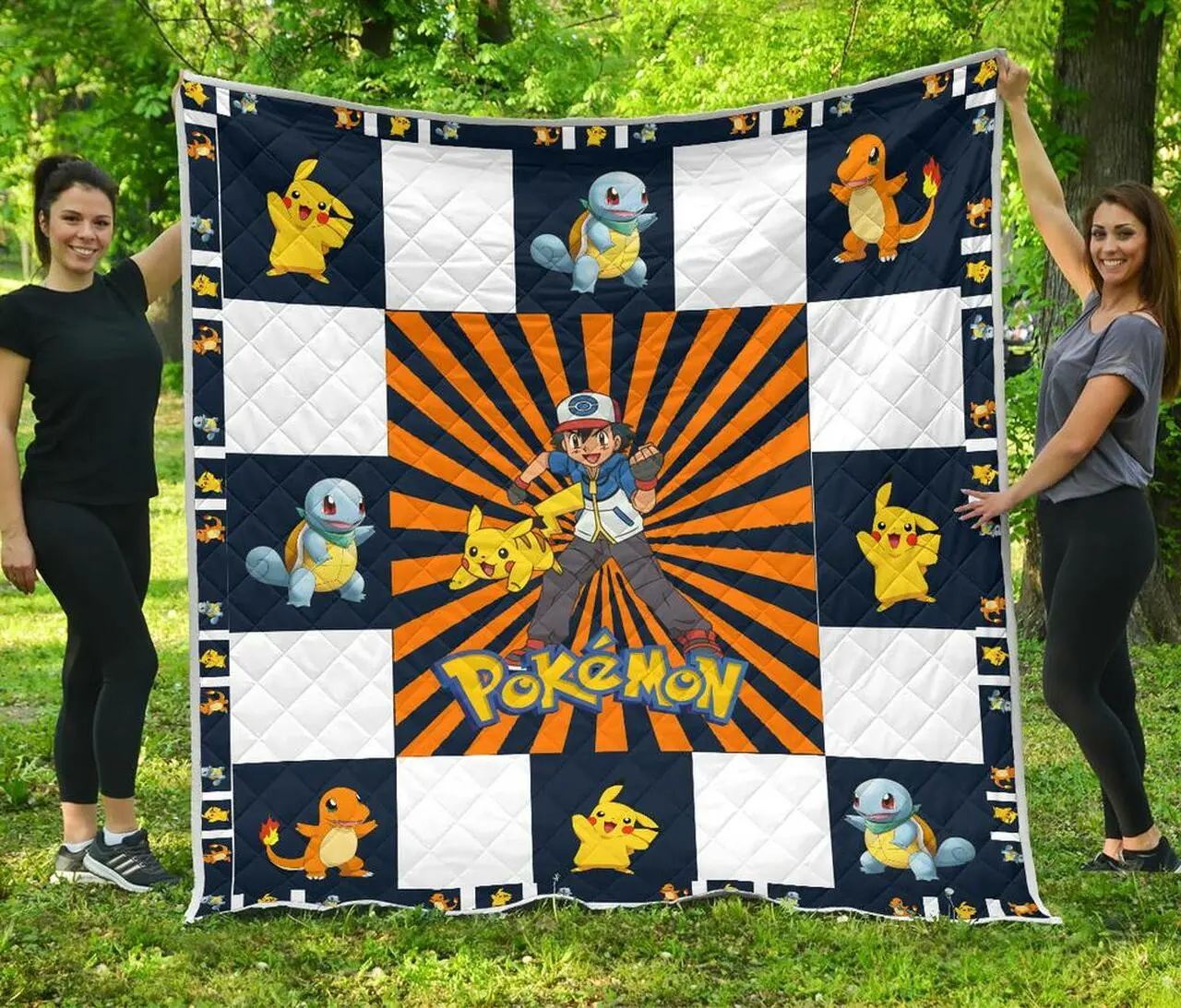Pokemon Pikachu While Premium Quilt Blanket Quilt and Home Decor