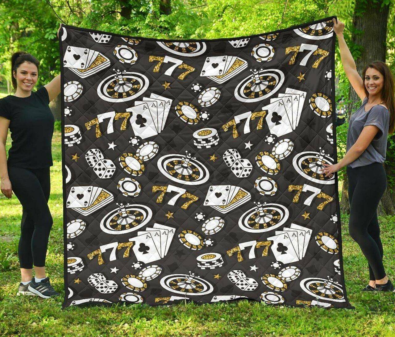 Poker Casino CL12100542MDQ Quilt Blanket and Home Decor
