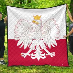 Poland Flag Premium Quilt A6  Quilt and Home Decor