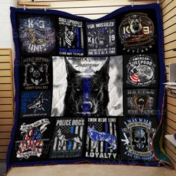 Police Dog Cl2100404Mdq Quilt Blanket and Home Decor