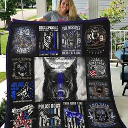 Police Dog Sheepdog Lives For The Day Quilt Blanket Great Customized Gifts For Birthday Christmas Thanksgiving Perfect Gifts For Police and Home Decor