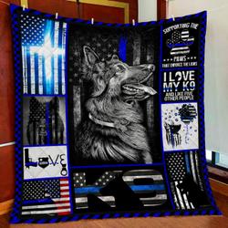 Police K-9 Unit Quilt Blanket and Home Decor