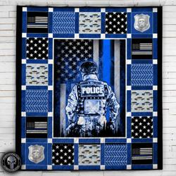 Police Officer Suit And Police Things Blanket  Quilt and Home Decor