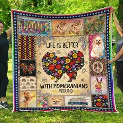 Pomeranian Quilt Blanket Dhc13123924Vt and Home Decor